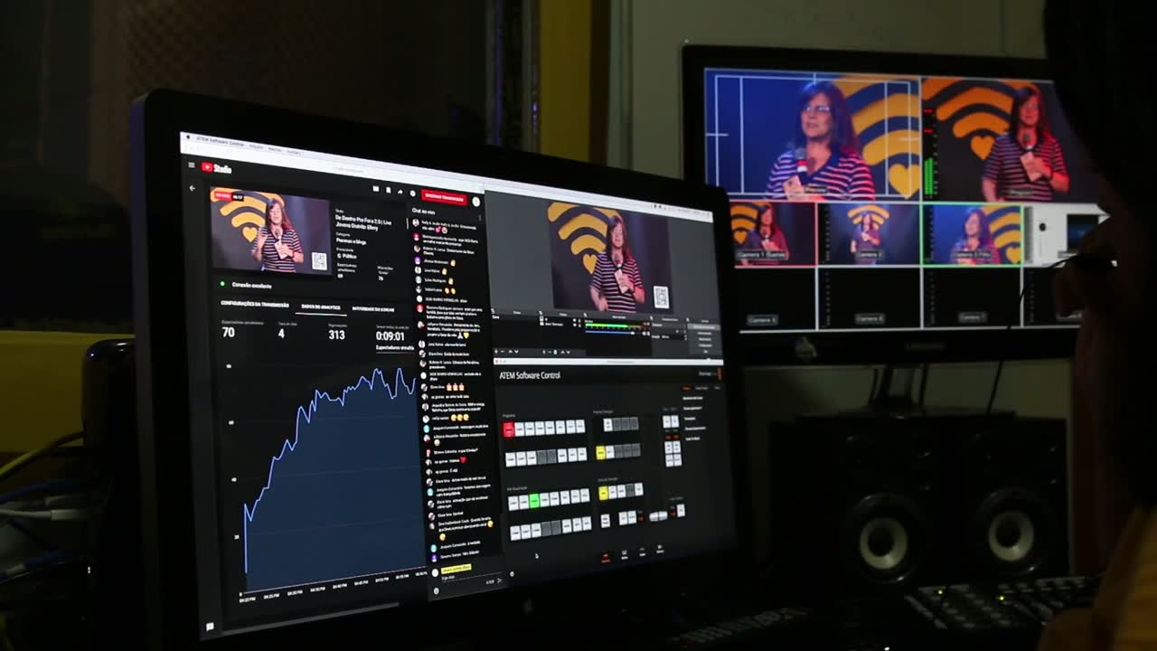 Broadcast studio clip streamed as HLS through BlazingCDN